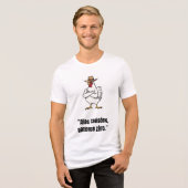 Cowboy Chicken Attitude – Funny Cartoon Tee Tri-Blend Shirt (Voorkant volledig)
