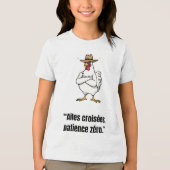 Cowboy Chicken Attitude – Funny Cartoon Tee Tri-Blend Shirt (Voorkant)
