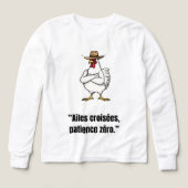 Cowboy Chicken Attitude – Grappige Cartoon T-shirt (Voorkant)