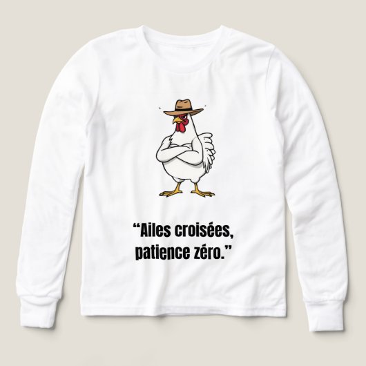 Cowboy Chicken Attitude – Grappige Cartoon T-shirt (Voorkant)