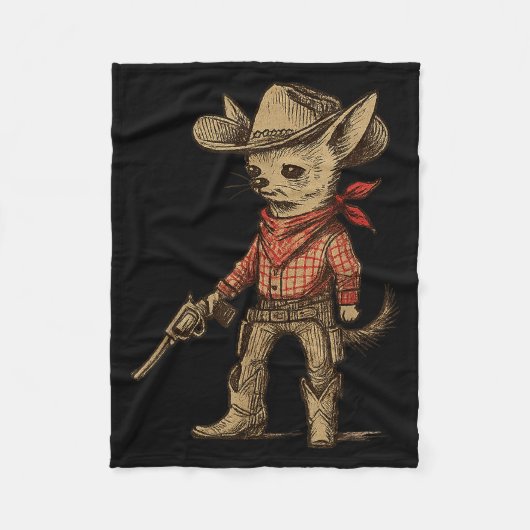 Cowboy Chihuahua Funny Western Cowboy Dog Lover  Fleece Deken (Voorkant)
