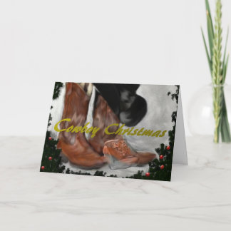 Cowboy Christmas Card Feestdagen Kaart