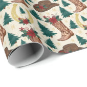 Cowboy Christmas Gift Wrapping Paper - Cream Cadeaupapier (Rol Hoek)