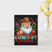 Cowboy Christmas Santa Pajamas Xmas Men Boy Kids O Kaart (Gele Bloem)