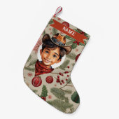 Cowboy Christmas Stocking Kleine Kerstsok (Voorkant (Hangend))