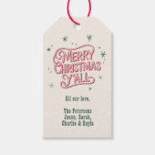 Cowboy Christmas Western Vrolijk Kerstfeest Y'all Cadeaulabel (Voorkant)