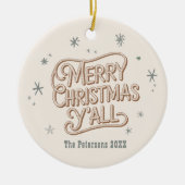 Cowboy Christmas Western Vrolijk Kerstfeest Y'all Keramisch Ornament (Voorkant)