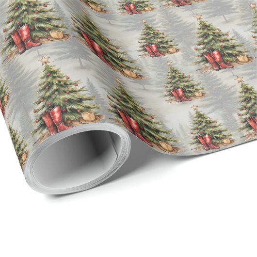 Cowboy Christmas wrapping papier rol (Rol Hoek)