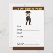 Cowboy & Chuck Wagon Party Invite Kaart (Achterkant)