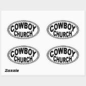 Cowboy Church Euro Style Ovale Sticker (Vel)