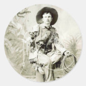  cowboy circa 1900 ronde sticker (Voorkant)