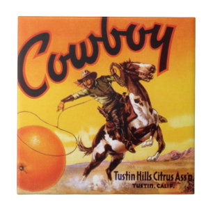 cowboy Citrus Labels keramische tegels 4,25 inch Tegeltje