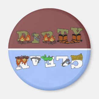 Cowboy Clean/Vuile Vaatwasser Magneet