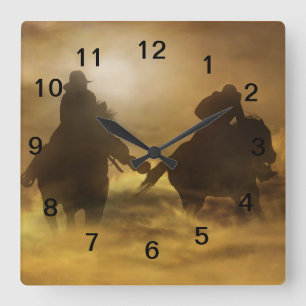 Cowboy Clock Vierkante Klok