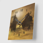 Cowboy Clock Vierkante Klok (Hoek)