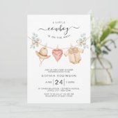 Cowboy Clothesline Wild West Boy Baby Shower Kaart (Staand voorkant)