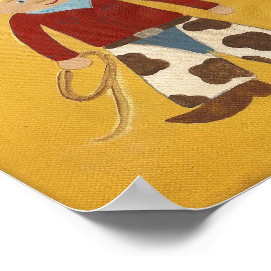 Cowboy Clyde-kinderkamerkunst - PRINT (Hoek)