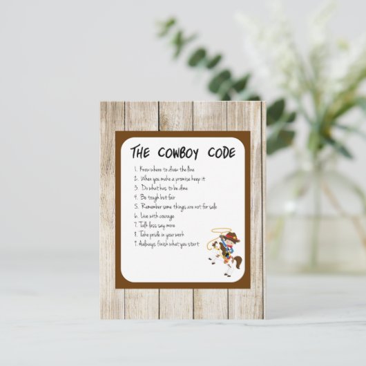 Cowboy-code Briefkaart (Staand voorkant)