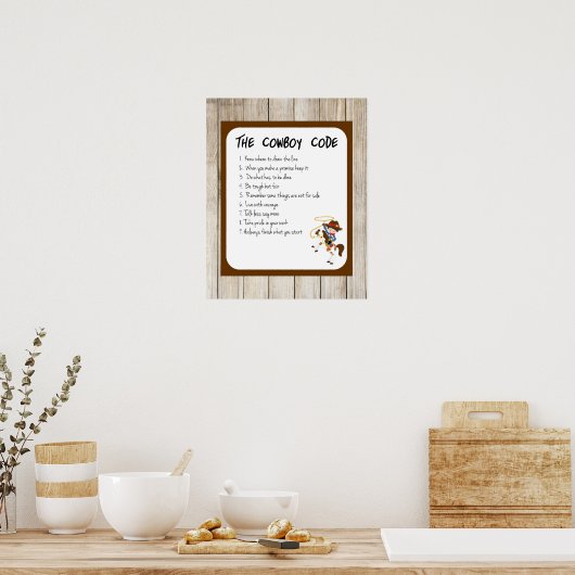 Cowboy-code Poster (Keuken)