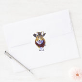 Cowboy Corgi Ronde Sticker (Envelop)
