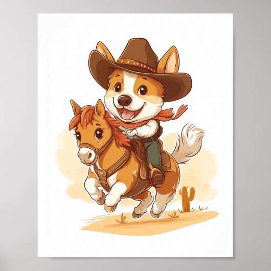 Cowboy Corgi � Western Rodeo Dog Poster (Voorkant)