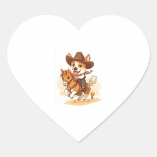 Cowboy Corgi � Westerne Rodeo Dog Hart Sticker