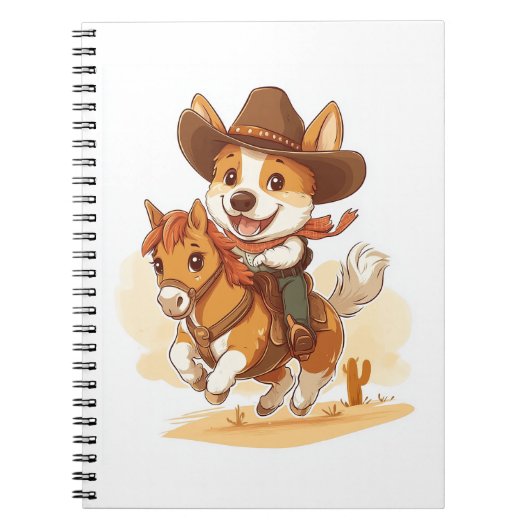 Cowboy Corgi - Westerne Rodeo Dog Notitieboek (Voorkant)