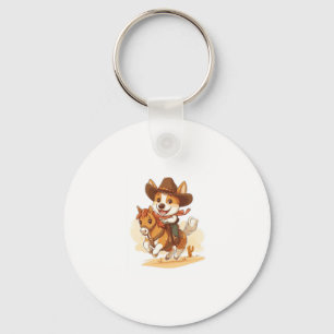 Cowboy Corgi � Westerne Rodeo Dog Sleutelhanger