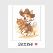 Cowboy Corgi - Westerne Rodeo Dog Sticker (Vel)