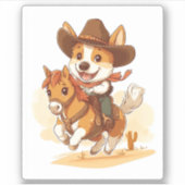 Cowboy Corgi - Westerne Rodeo Dog Sticker (Voorkant)