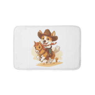 Cowboy Corgi � Westerse Rodeo Hond Badmat
