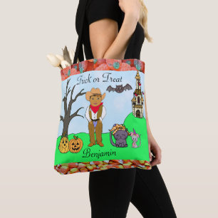 Cowboy Costume Halloween van trick or treat Boy Tote Bag