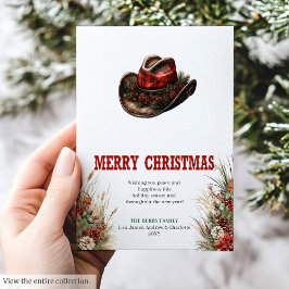 Cowboy country Christmas greeting card design Feestdagenkaart