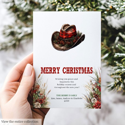 Cowboy country Christmas greeting card design Feestdagenkaart