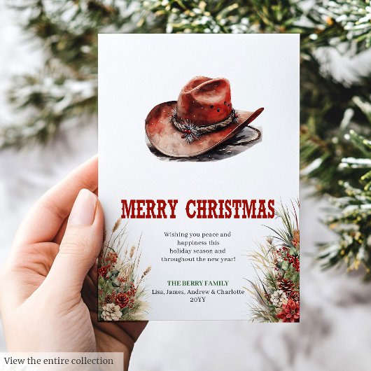 Cowboy country Christmas greeting card design Feestdagenkaart