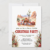 Cowboy country Christmas party editable invitation Kaart (Voorkant)