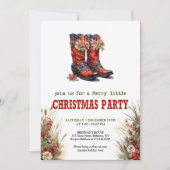 Cowboy country kerstfeest editabele uitnodiging (Voorkant)