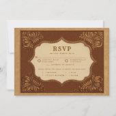 Cowboy Country Leren Bruiloft RSVP (Voorkant)