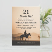 Cowboy Country  rustieke foto 21e verjaardag Kaart (Staand voorkant)