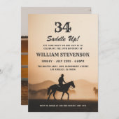Cowboy Country  rustieke foto 34e verjaardag Kaart (Voorkant / Achterkant)