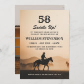 Cowboy Country  rustieke foto 58e verjaardag Kaart (Voorkant / Achterkant)