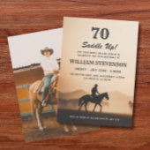 Cowboy Country  rustieke foto 70e verjaardag Kaart