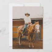 Cowboy Country  rustieke foto 75e verjaardag Kaart (Achterkant)