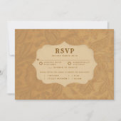 Cowboy Country Tooled Beige Meal Wedding RSVP (Voorkant)