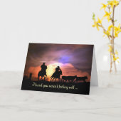 Cowboy Country Western Get Well Kaart (Gele Bloem)
