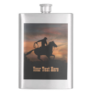 Cowboy Country Western Horseback Custom Flacon