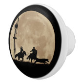 Cowboy Country Western Team Roping Keramische Knop (Rechts)