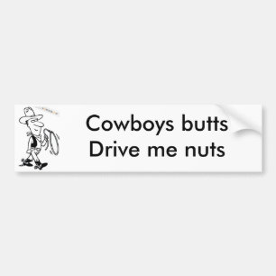 Cowboy, Cowboys... maak me gek Bumpersticker