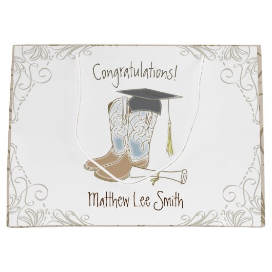 Cowboy Cowgirl Afstuderen Land Westerne Partij Groot Cadeauzakje (Voorkant)