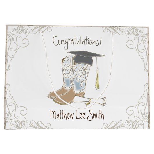 Cowboy Cowgirl Afstuderen Land Westerne Partij Groot Cadeauzakje (Achterkant)